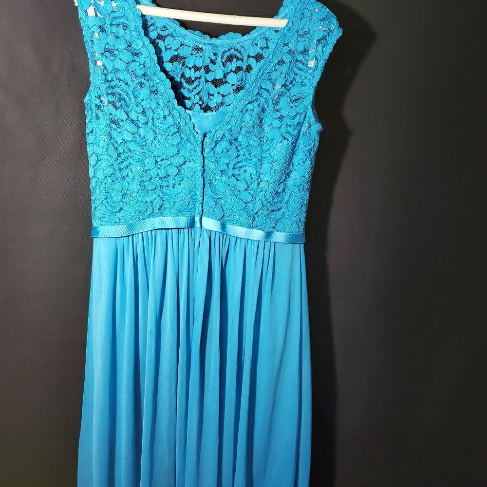 Short, knee length David's  Bridal Bridesmaid dres